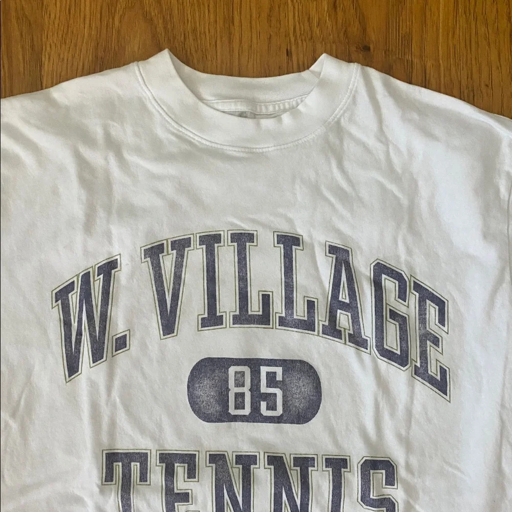 Abercrombie & Fitch W. Village Tennis White Cotton T-Shirt - Picture 3 of 8